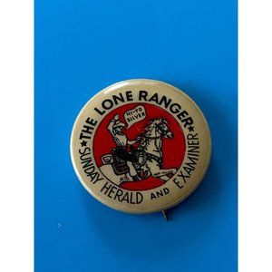 Vintage LONE RANGER Sunday Herald Examiner original 1" pinback button